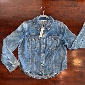 Chico's Blue Denim Sequin Shirt NWT Size 1